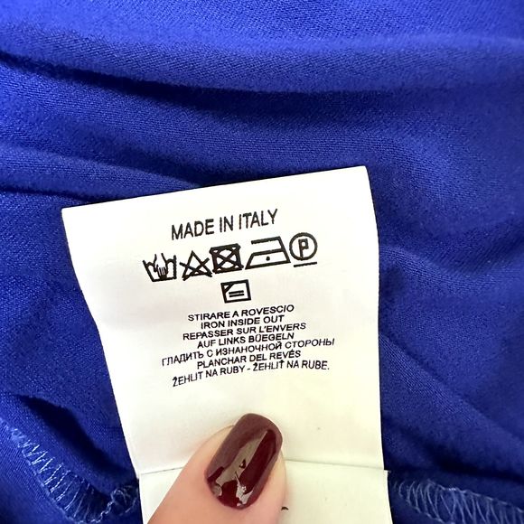 NWT VDP COLLECTION Womens Blue Loose Fit T-Shirt Top w/Crystals SZ 44/US M Italy - Picture 10 of 16